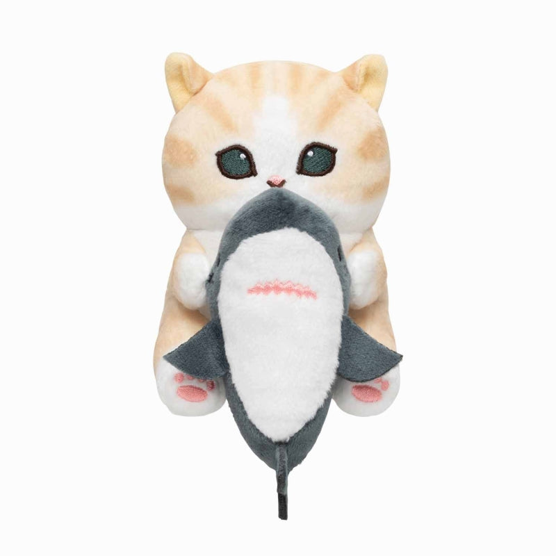 mofusand にゃんこが見守るデスクトップひっかけぬいぐるみ(サメ抱っこにゃん) doll