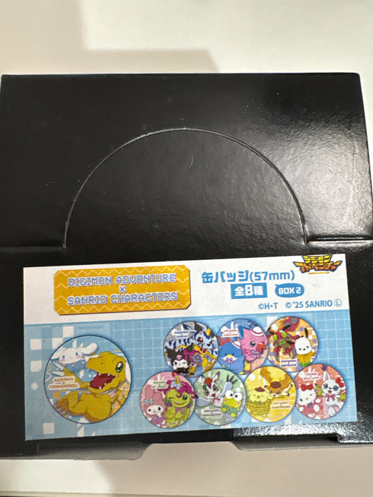 缶バッジ「デジモンアドベンチャー×サンリオキャラクターズ」02/BOX2 コラボイラスト(池袋)