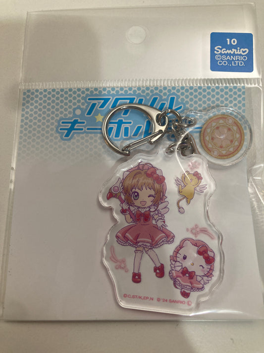 カードキャプターさくら×サンリオキャラクターズ アクリルキーホルダー(パーツ付き)01/木之本 桜×ハローキティ(コラボイラスト) (池袋)