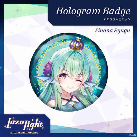 【LazuLight 2nd Anniversary】ホログラム缶バッジ フィナーナ 竜宮 vtuber badge
