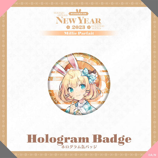にじさんじ【EN New Year Goods 2023】ホログラム缶バッジ ミリー・パフェ vtuber badge