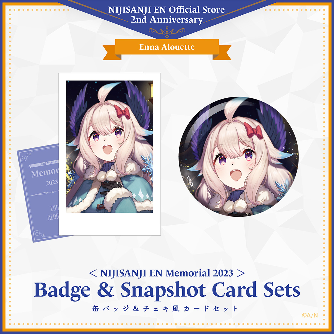 【NIJISANJI EN Memorial 2023】缶バッジ&amp;チェキ风カードセットエナー・アールウェットvtuber badge card