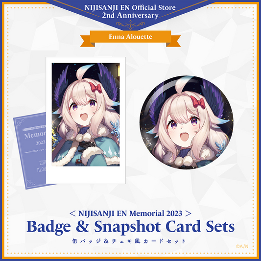 【NIJISANJI EN Memorial 2023】缶 バッジ＆チェキ風 カードセット エナー・アールウェット vtuber badge Card