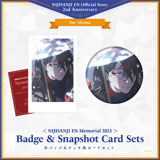 【NIJISANJI EN Memorial 2023】缶 バッジ＆チェキ風 カードセット ヴォックス・アクマ vtuber badge card