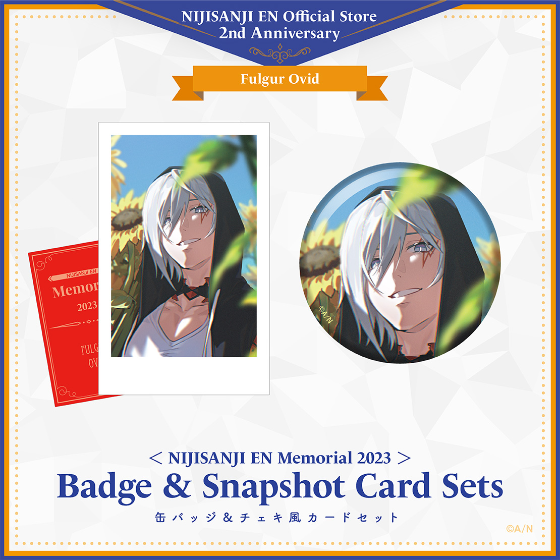 【NIJISANJI EN Memorial 2023】缶バッジ&amp;チェキ风カードセットファルガー・オーヴィドvtuber badge card