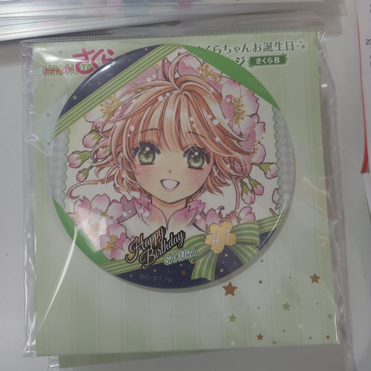 カードキャプターさくら　さくらちゃんお誕生日缶バッジ　さくらB 小櫻襟章tcb