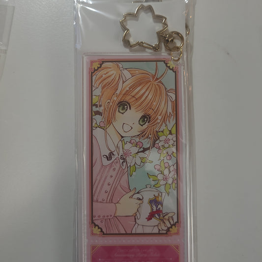 カードキャプターさくら　アクリルチケットキーホルダー ピンク小櫻襟章as.