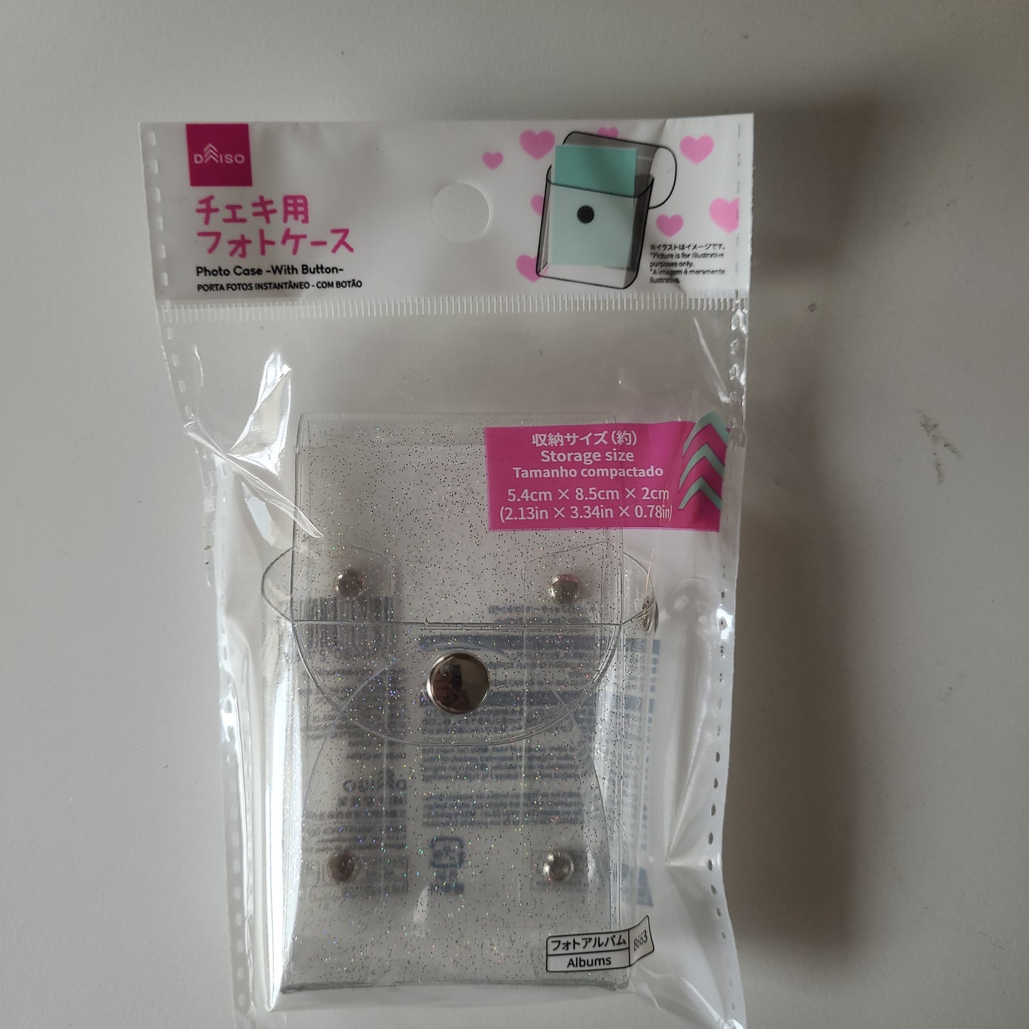 チェキ用フォトケース ボタン付き case