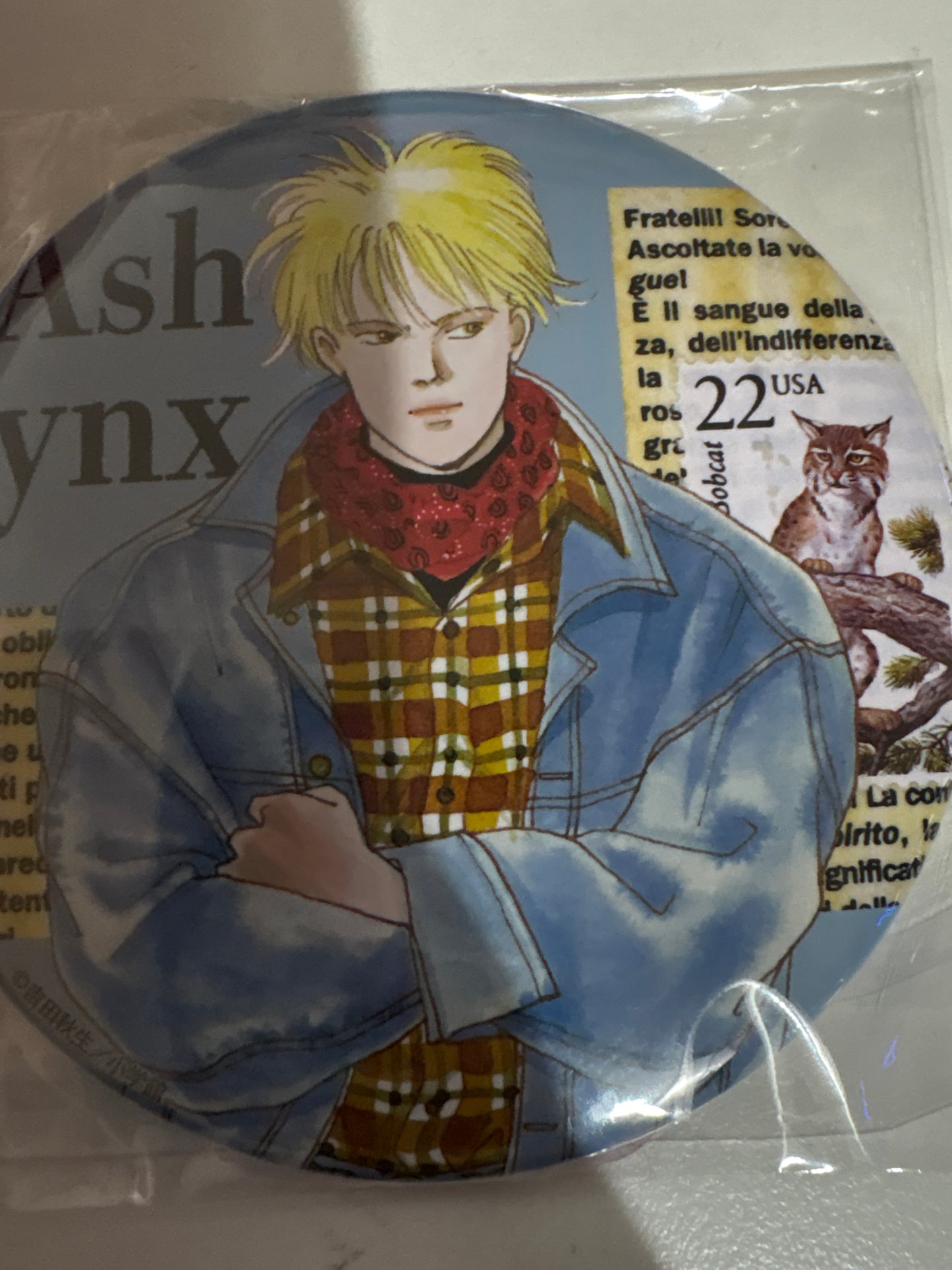 BANANA FISH アッシュ・リンクス 原作イラスト100mm缶バッジ ver.A (池袋)