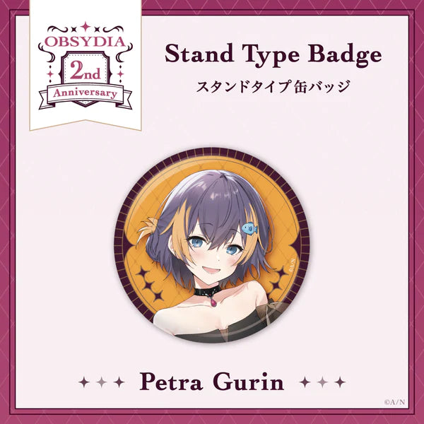 NIJISANJI OBSYDIA 2nd Anniversary Stand Type Badge Petra Gurin