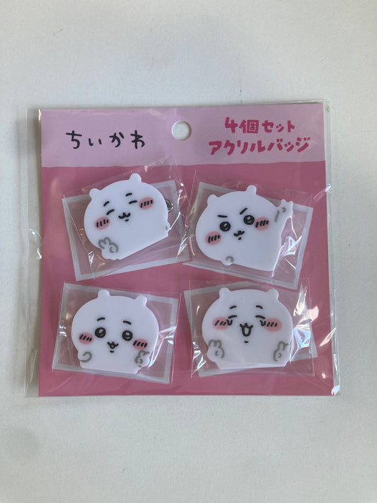 ちいかわ 4個セットアクリルバッジ（ピースなちいかわ）(池袋)