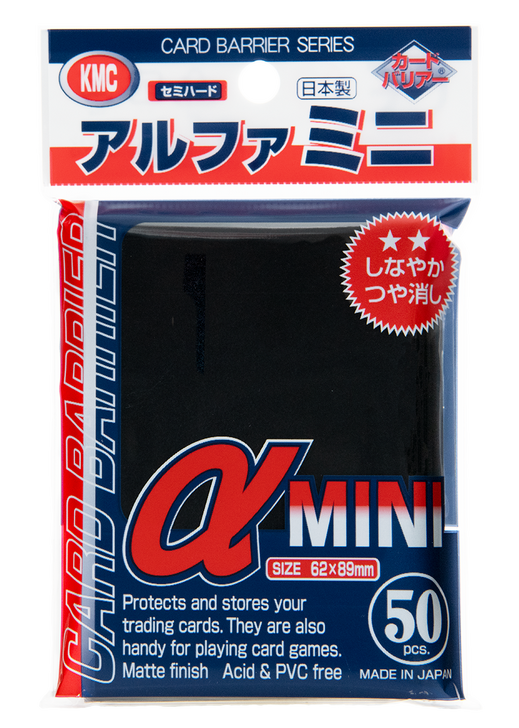 X10 KMC Card Barrier Alpha Mini Black Sleeves 62x89mm 0.08mm 50 Pcs