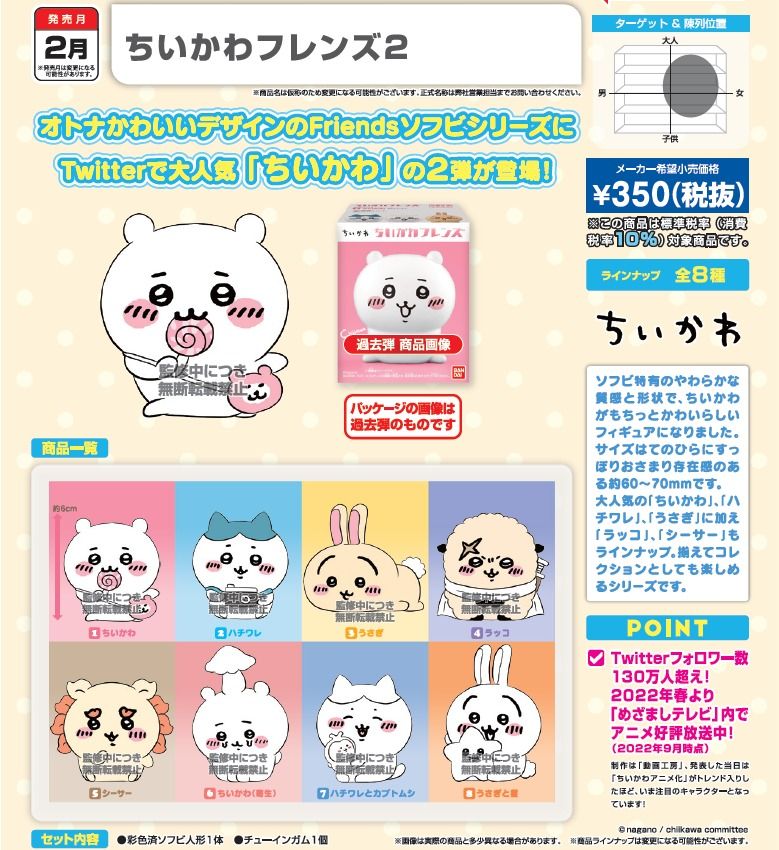 ちいかわフレンズ2 (8 types in total)