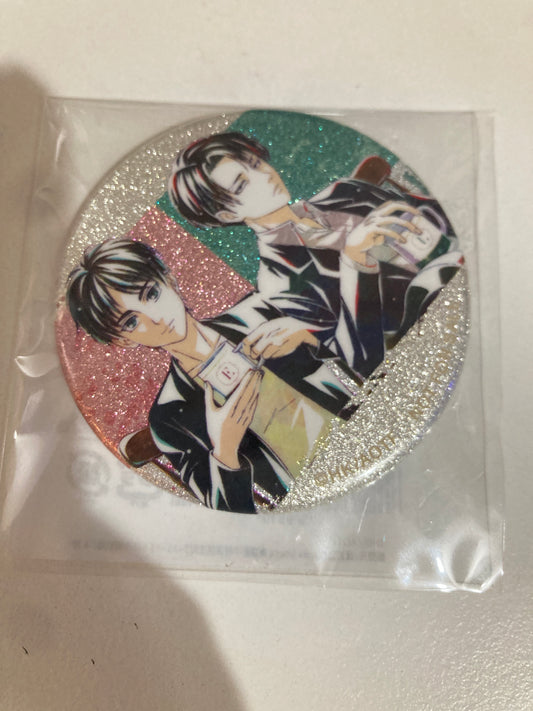 【AmiAmi限定特典】進撃の巨人 エレン＆リヴァイ ティータイムver. Ani-Art グリッター缶バッジ(池袋)