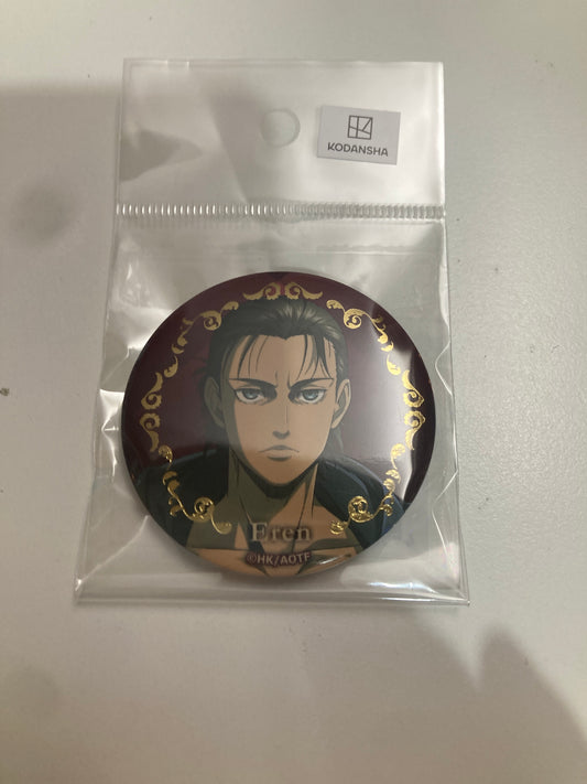 進撃の巨人 箔押し缶バッジ 01 エレン・イェーガー (池袋)