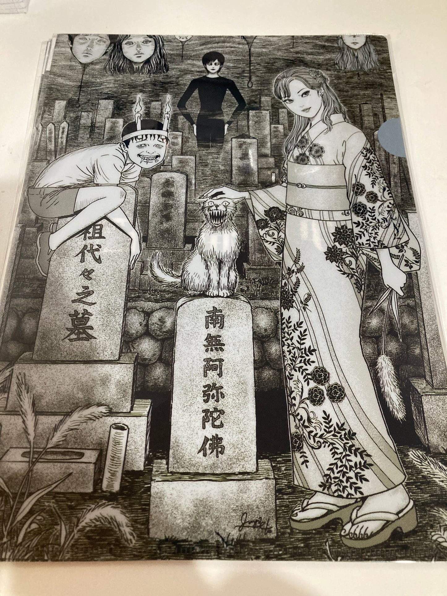 伊藤潤二/描き下ろしイラスト クリアファイル(富江 双一 美少年 ギャロン 首吊り気球)(池袋)