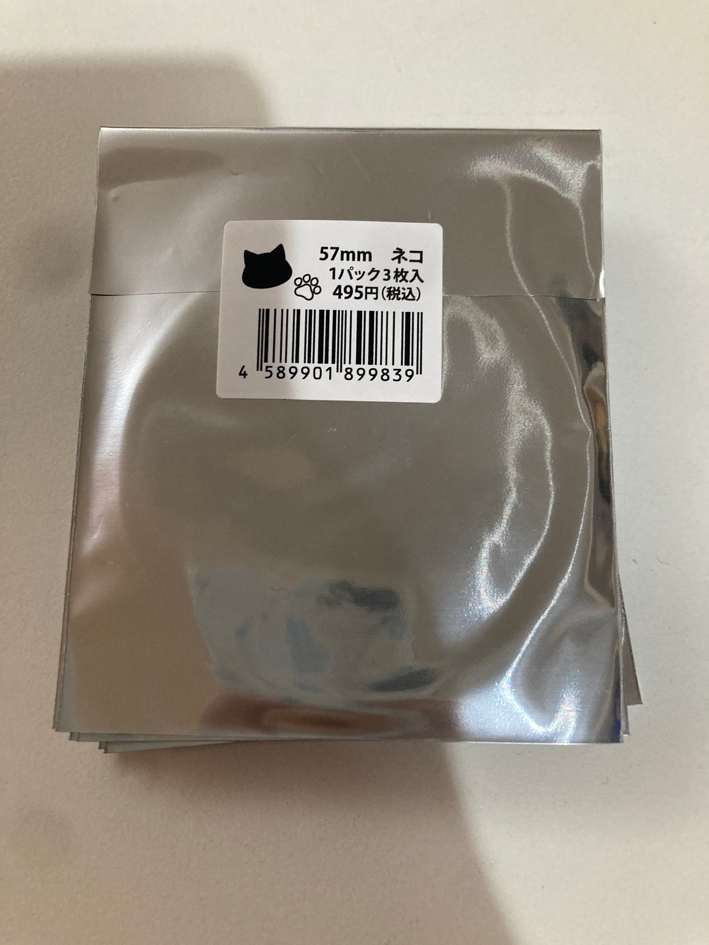ノンキャラ 箔押し缶バッジカバー57mm ネコ 3枚入 全15色(池袋)