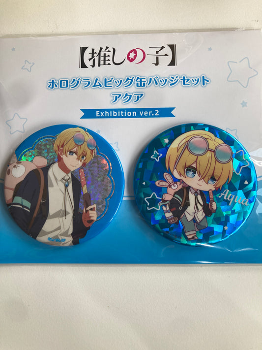 （【推しの子】輝きと影展限定）【推しの子】ホログラムビッグ缶バッジセット Exhibition ver.2　アクア
