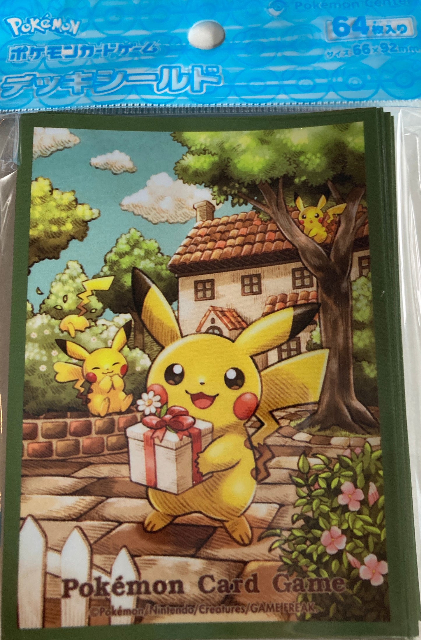 ポケモンカードゲーム デッキシールド ピカチュウの贈り物【グリーン】