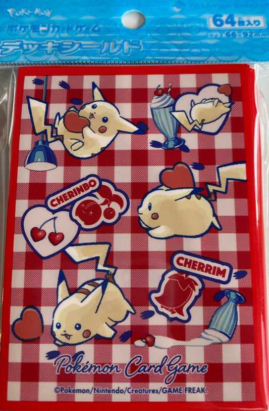 ポケモンカードゲーム デッキシールド ピカチュウとハート【レッド】| Pokemon Center Original Pokemon Card Game Deck Shield Pikachu and Heart [Red]