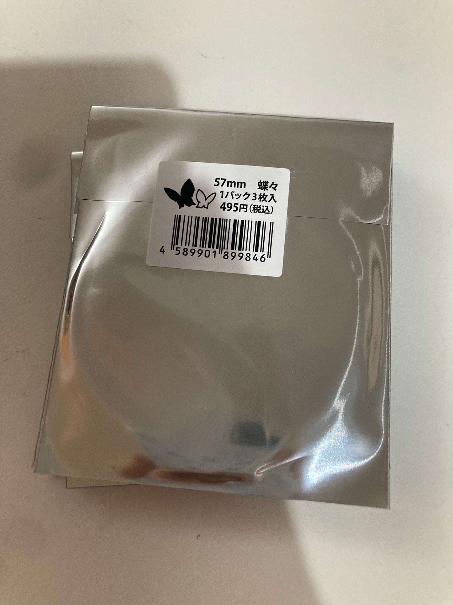 ノンキャラ 箔押し缶バッジカバー57mm 蝶々 3枚入 全15色(池袋)