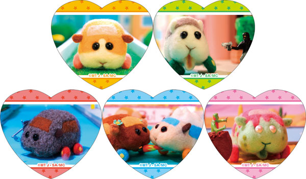 PUI PUI Molcar Heart-shaped lame acrylic badge 5-piece BOX as.