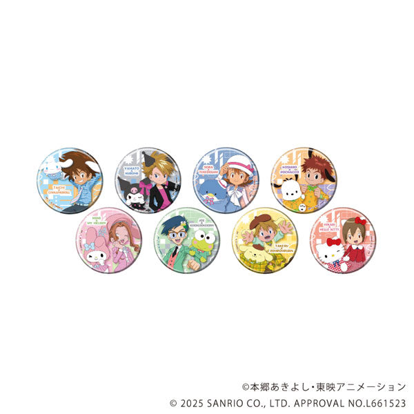 缶バッジ「デジモンアドベンチャー×サンリオキャラクターズ」01/BOX1 コラボイラスト(池袋)