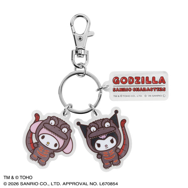 GODZILLA ・SANRIO CHARACTERS 3連アクリルキーホルダー(MM・KU) (IKE)