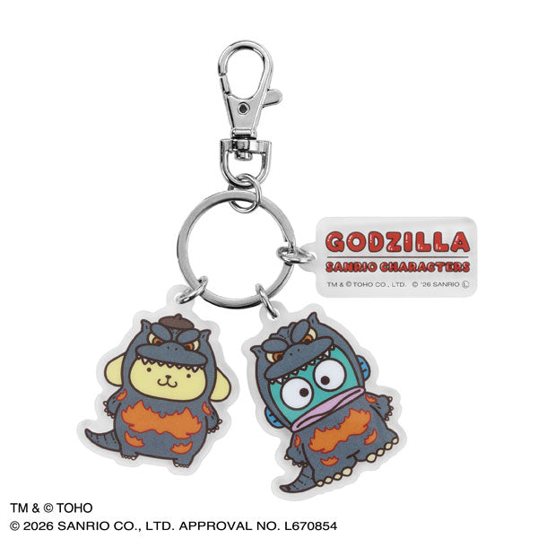 GODZILLA ・SANRIO CHARACTERS 3連アクリルキーホルダー(PN・HG) (IKE)