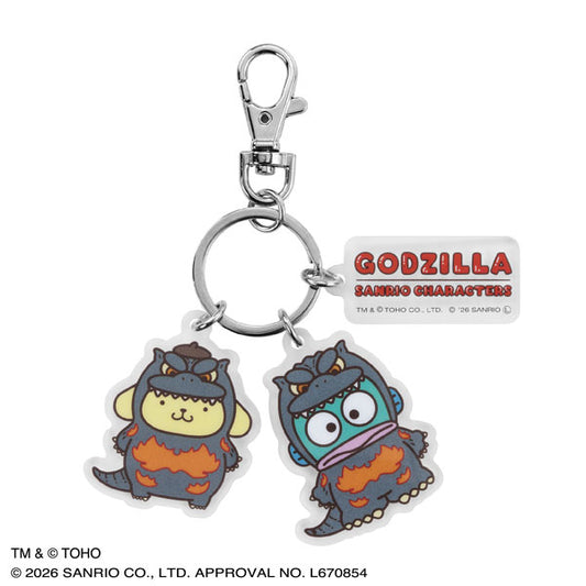 GODZILLA ・SANRIO CHARACTERS 3連アクリルキーホルダー(PN・HG) (IKE)