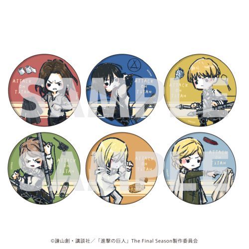 缶バッジ「進撃の巨人」41/グラフアート 6個入りBOX 襟章