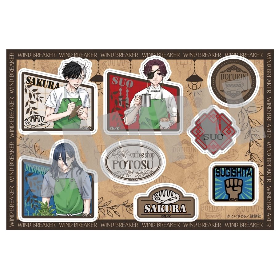 ウィンブレ ステッカー 桜 遥&杉下 京太郎&蘇枋 隼飛 Coffee shop ver.