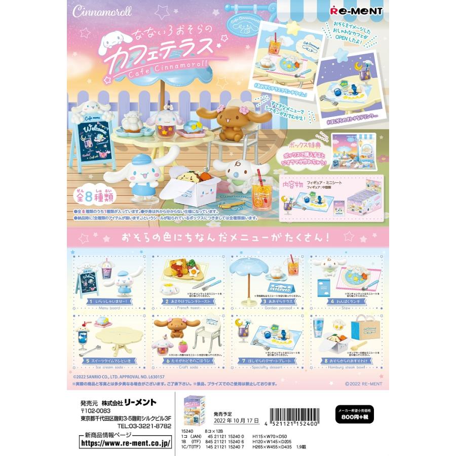 All 8 types of リーメントサンリオシナモロールなないろおそらのカフェテラス