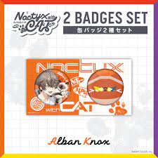 Noctyx with Cat 缶バッジ2種セット badge Alban Knox vtuber