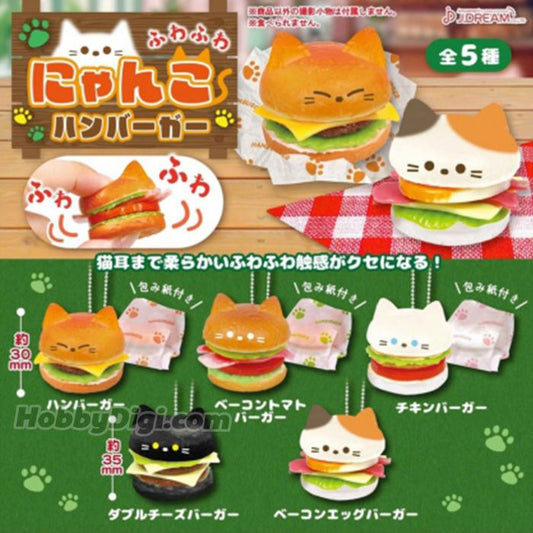 扭旦 #129 (J.Dream) (全套5件)capsule ふわふわにゃんこハンバーガー figure