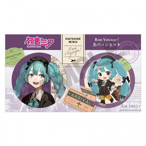 初音ミク 缶バッジ2個セット パープル tcb