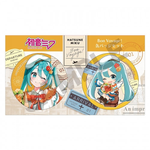 初音ミク 缶バッジ2個セット イエロー tcb