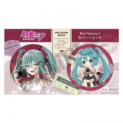 初音ミク 缶バッジ2個セット レッド tcb