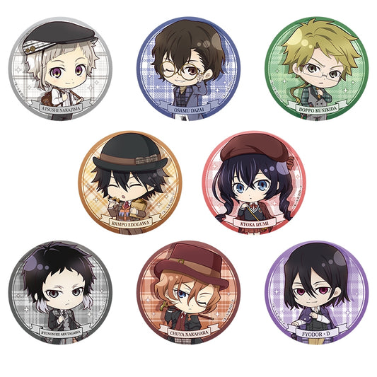 (ｼｰｽﾞﾅﾙﾌﾟﾗﾝﾂ) 文豪ｽﾄﾚｲﾄﾞｯｸﾞｽ ぷちちょこ TD缶ﾊﾞｯｼﾞ ﾌﾞﾘﾃｨｯｼｭver. badge