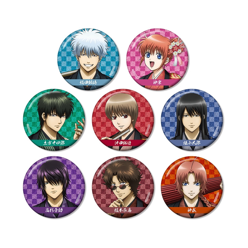 銀魂 描き下ろし 片面花柄和装ver. トレーディンググリッター缶バッジ