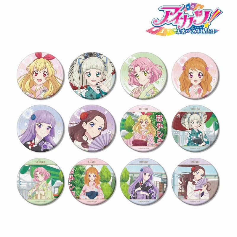 アイカツ！ 10th STORY ～未来へのSTARWAY～ 描き下ろし 袴ver. トレーディング和紙缶バッジ (池袋)