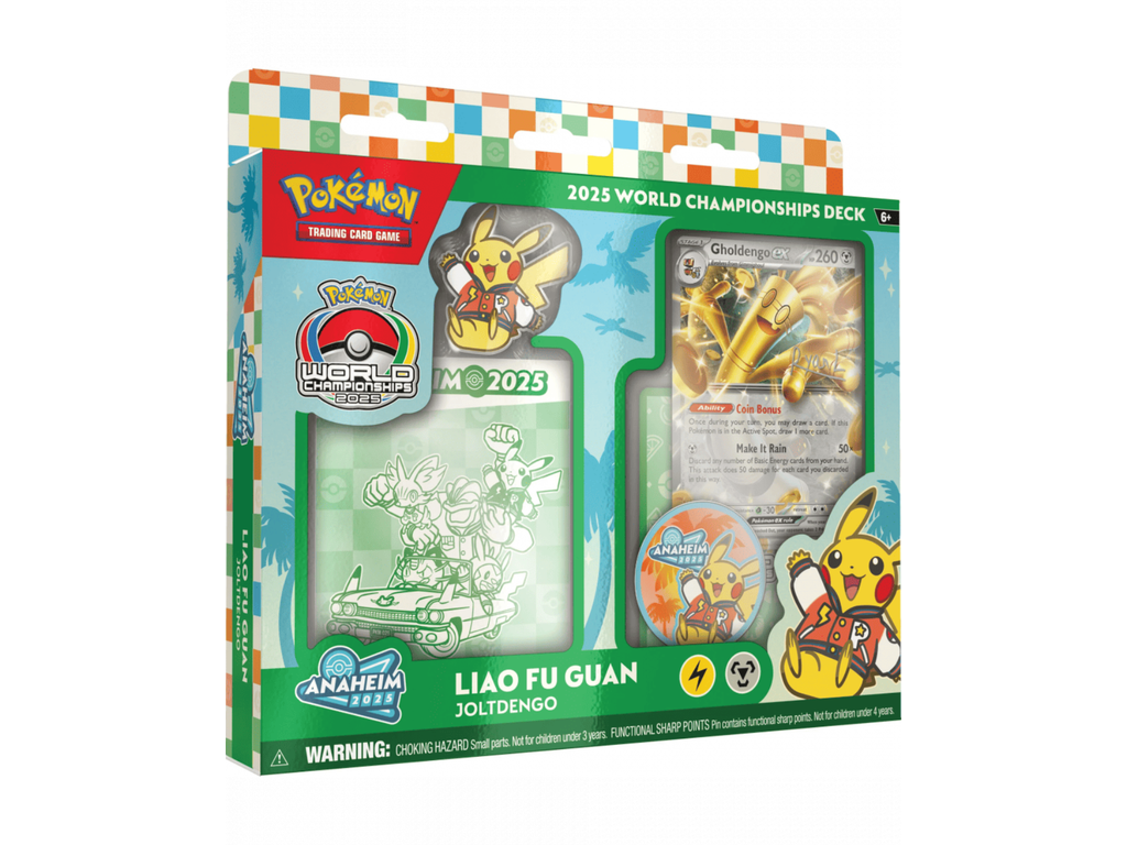 綠色 POKEMON TCG - WORLD CHAMPIONSHIPS DECK 2025 LIAO FU GUAN
JOLTDENGO