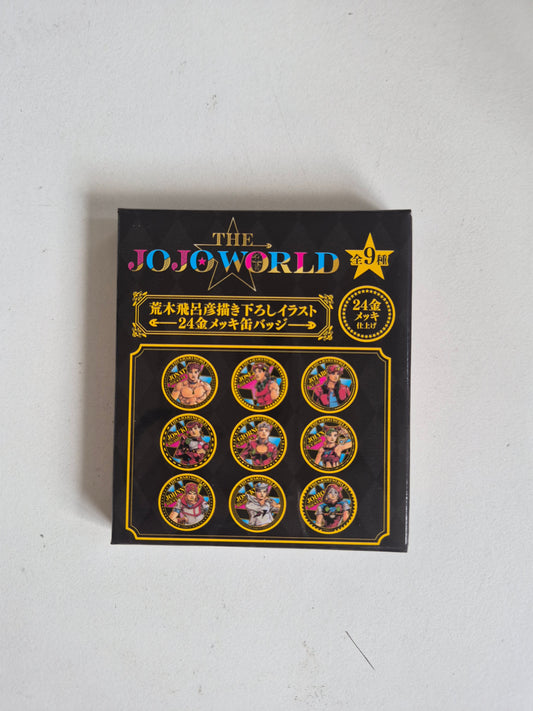 【THE★JOJO WORLD限定】 荒木飛呂彦描き下ろしイラスト 24金メッキ缶バッジ (池袋)