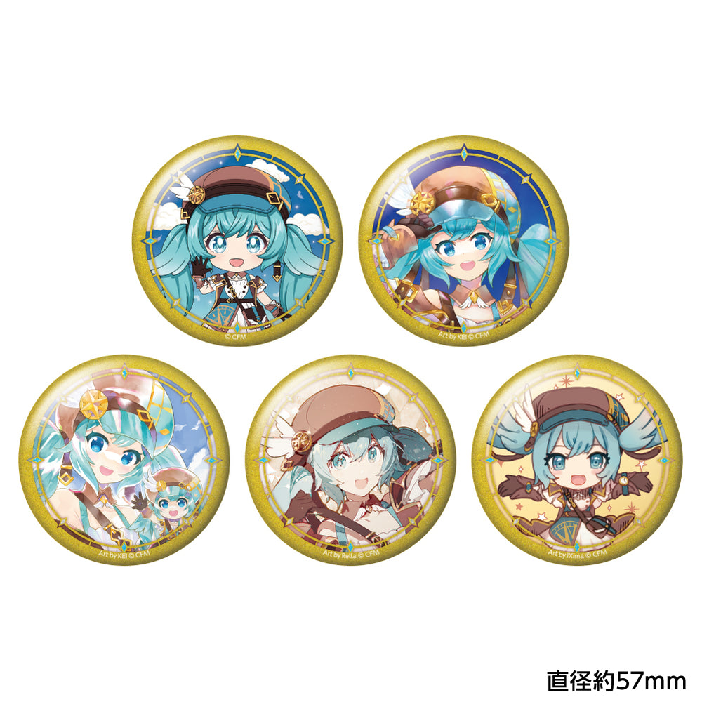 (ｷｬﾗﾊﾞﾝ) ねんどろいど 初音ﾐｸ 100番記念展示会TDｸﾞﾘｯﾀｰ缶ﾊﾞｯｼﾞ